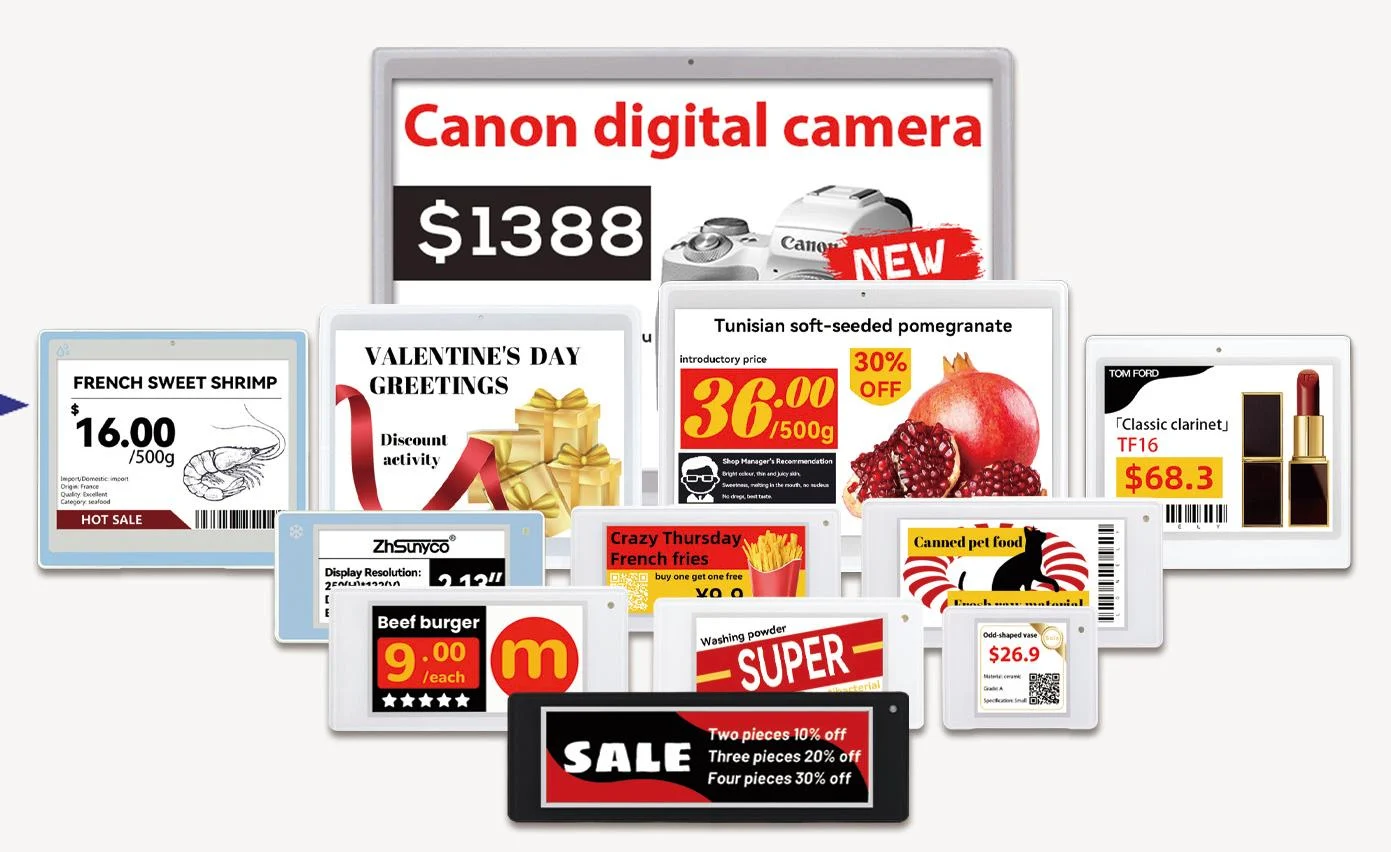 Etiquetas electrónicas para estanterías